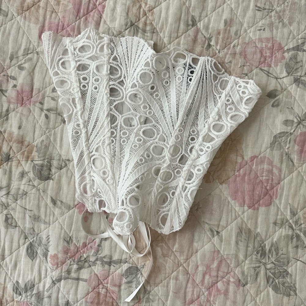 PLT white mesh corset